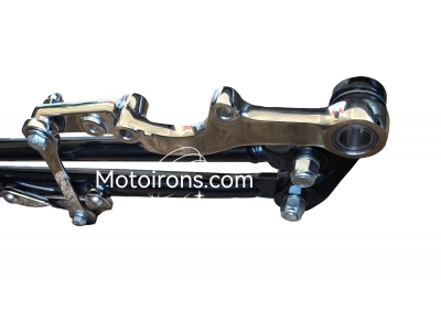 Inline Spring Fork Assembly Black with Chrome brake bracket for Harley-Davidson FL SOFTAIL
