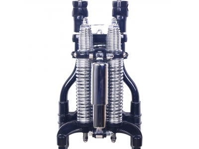 Inline Spring Fork Assembly Black with Chrome brake bracket for Harley-Davidson FL SOFTAIL