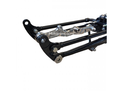 Inline Spring Fork Assembly Black with Chrome brake bracket for Harley-Davidson FL SOFTAIL