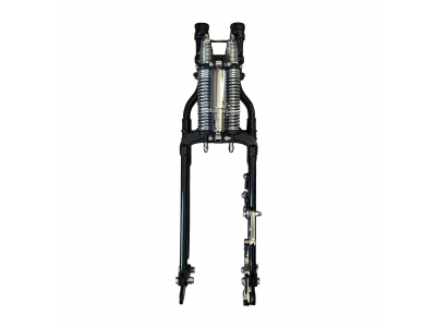 Inline Spring Fork Assembly Black with Chrome brake bracket for Harley-Davidson FL SOFTAIL