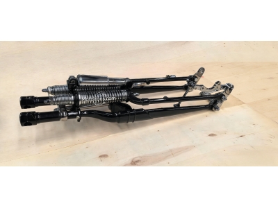 Black Inline Spring Fork Assembly with Chrome Caliper bracket assembly  for Harley-Davidson FX