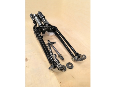 Black Inline Spring Fork Assembly with RISER sleeve Chrome For Harley-Davidson FX