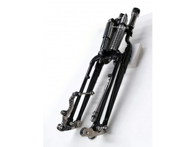 Black Inline Spring Fork Assembly with RISER sleeve Chrome For Harley-Davidson FX