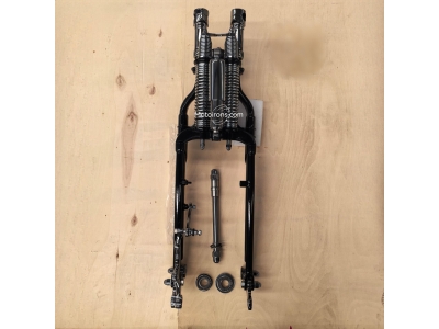 Black Inline Spring Fork Assembly with RISER sleeve Chrome For Harley-Davidson FX