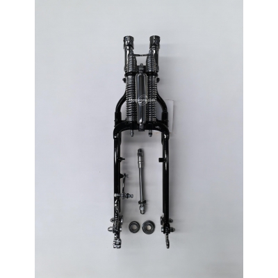 Black Inline Spring Fork Assembly with RISER sleeve Chrome For Harley-Davidson FX